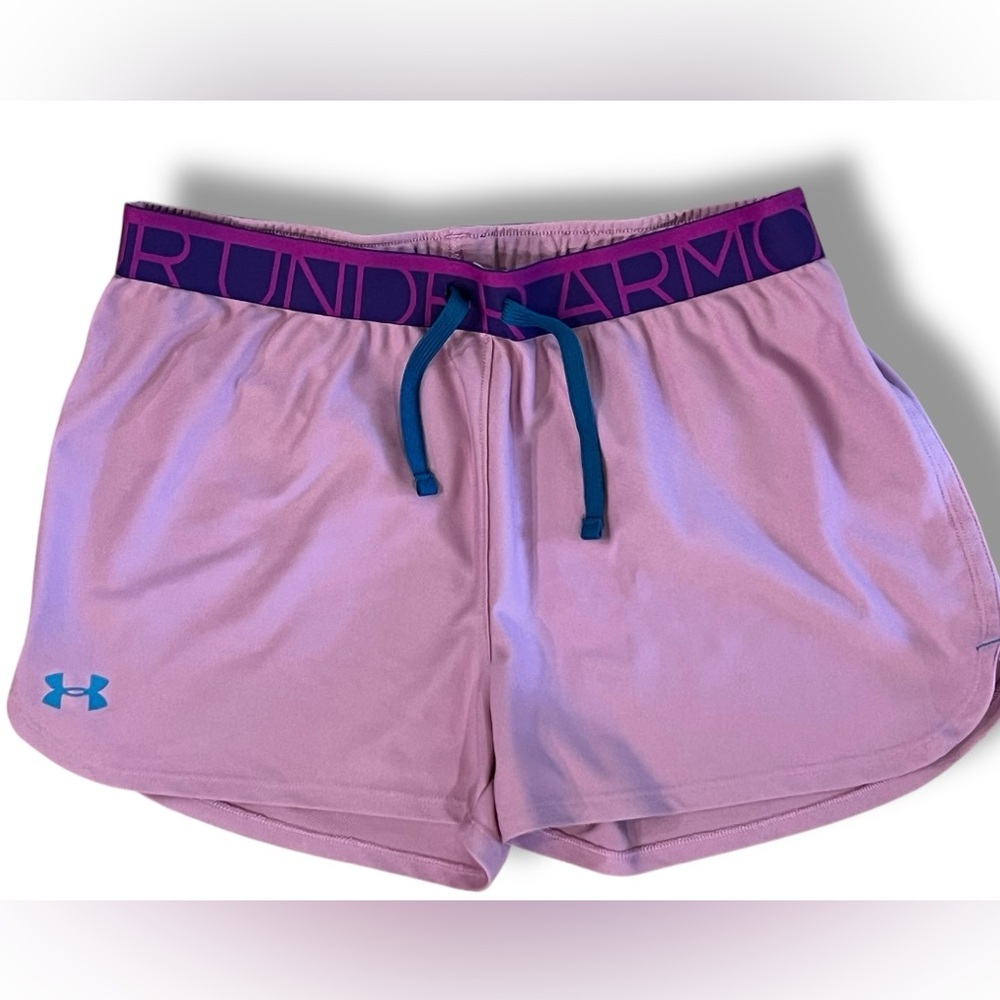 Under armour Shorts Size YXL Youth X-Large Purple Elastic Waist Drawstring